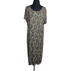 J. Jill Wearever Stretch Knit Short Sleeve Sheath Dress Sz XL Wrinkle Resistant